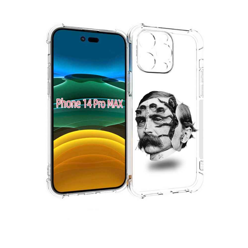 

Чехол MyPads страшное лицо мужчины для iPhone 14 Pro Max, Прозрачный, Tocco