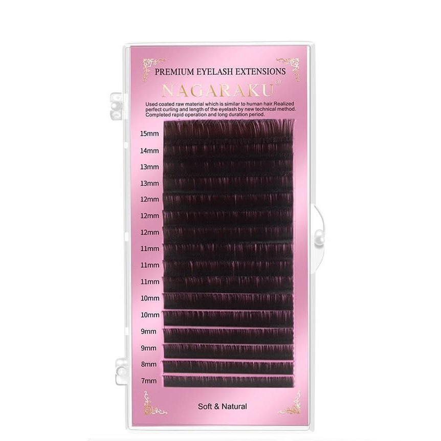 

Ресницы Nagaraku Premuim Extensions Dark Brown C 0.7 9мм, Коричневый