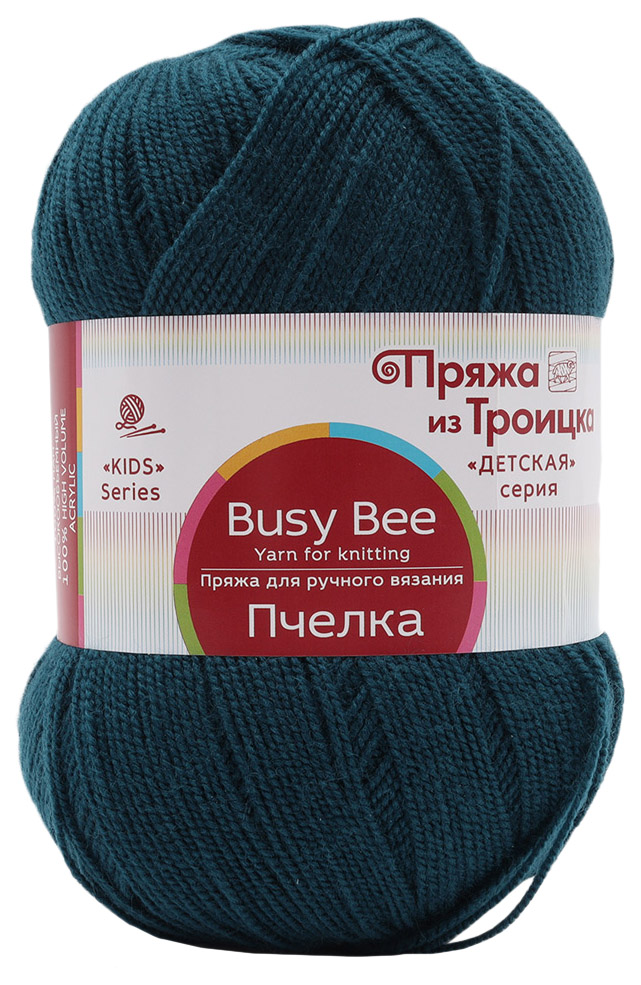 

Пряжа из Троицка 'Пчелка', 100г, 500м (100%акрил) (14 морская волна), 10 мотков, Синий