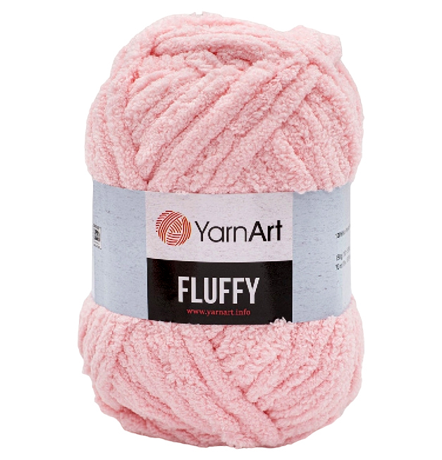 

Пряжа YarnArt 'Fluffy', 150г, 70м (100% микрополиэстер) (713 нежно-розовый), 3 мотка