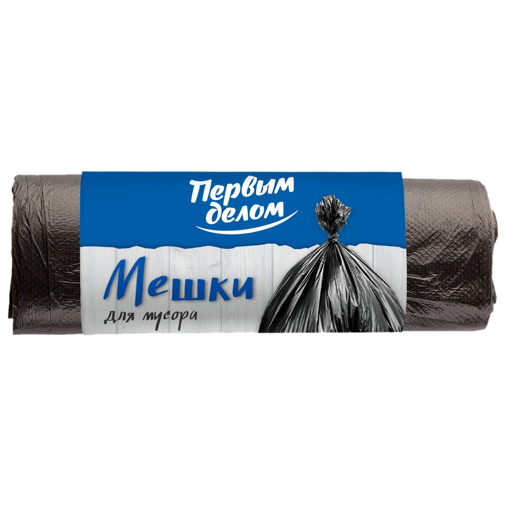 

Мешки д/мусора первым делом 60л 20шт, Черный