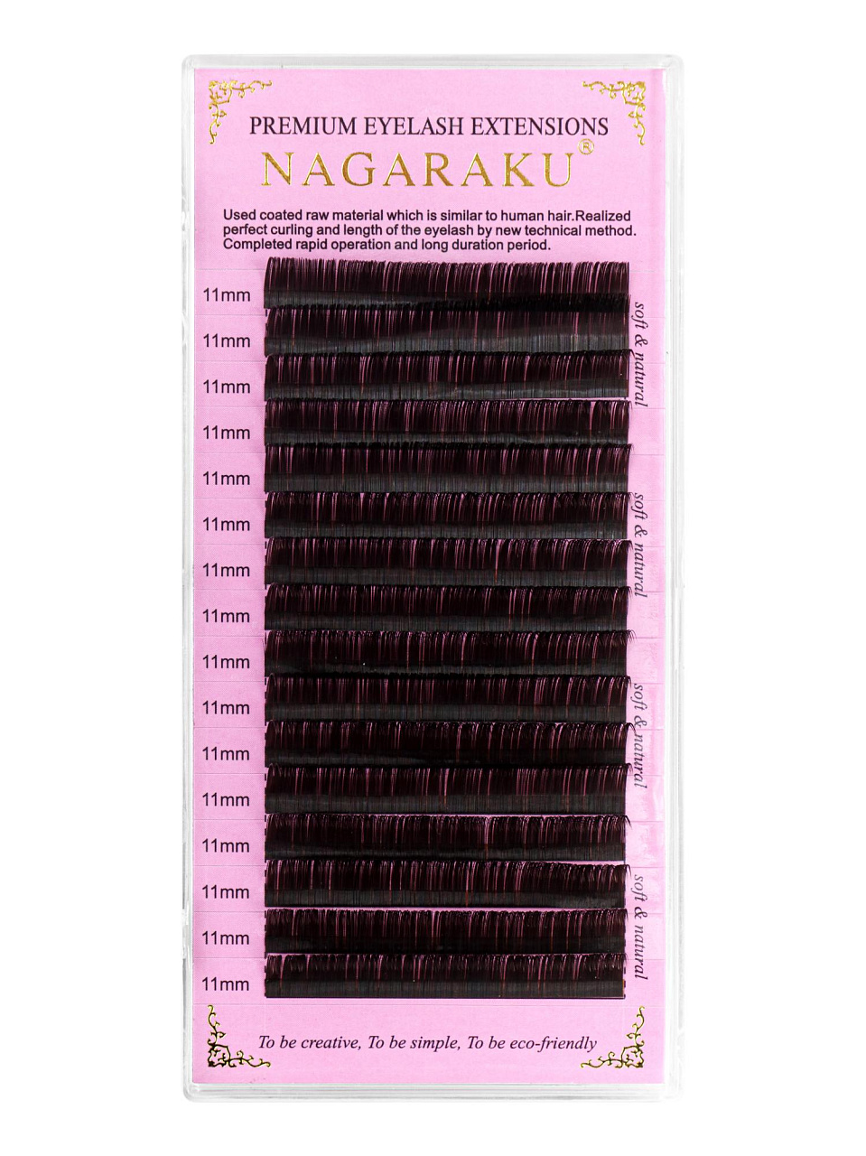 

Ресницы Nagaraku MIX Premuim Extensions Ombre Brown C 0.10 10мм, Коричневый