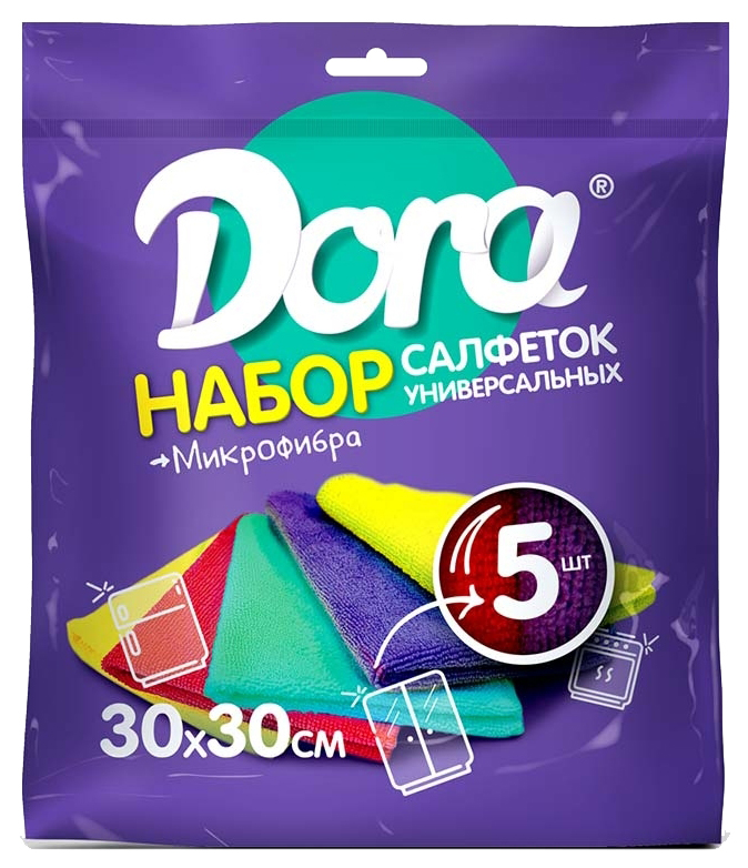 

Салфетка dora/дора универсальная 30х30см 5шт