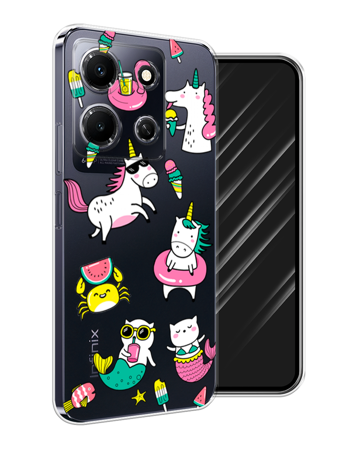 

Чехол Awog на Infinix Note 30i "На отдыхе", Белый;бирюзовый;розовый, 3104350-2