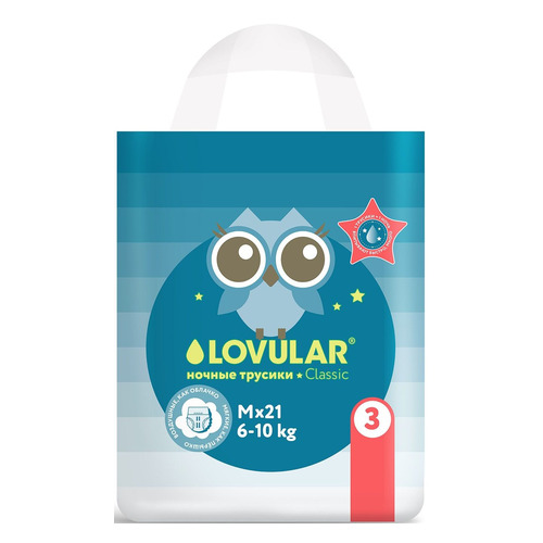 

LOVULAR Трусики-подгузники универсальные Hot Wind 6-10 кг, размер М, 21 шт, 429052