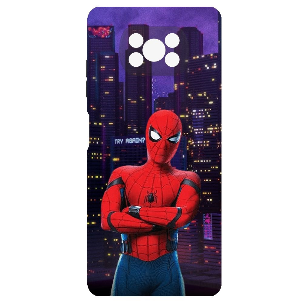 

Чехол-накладка Krutoff Soft Case Человек-Паук. На крыше для Xiaomi Poco X3 Pro черный