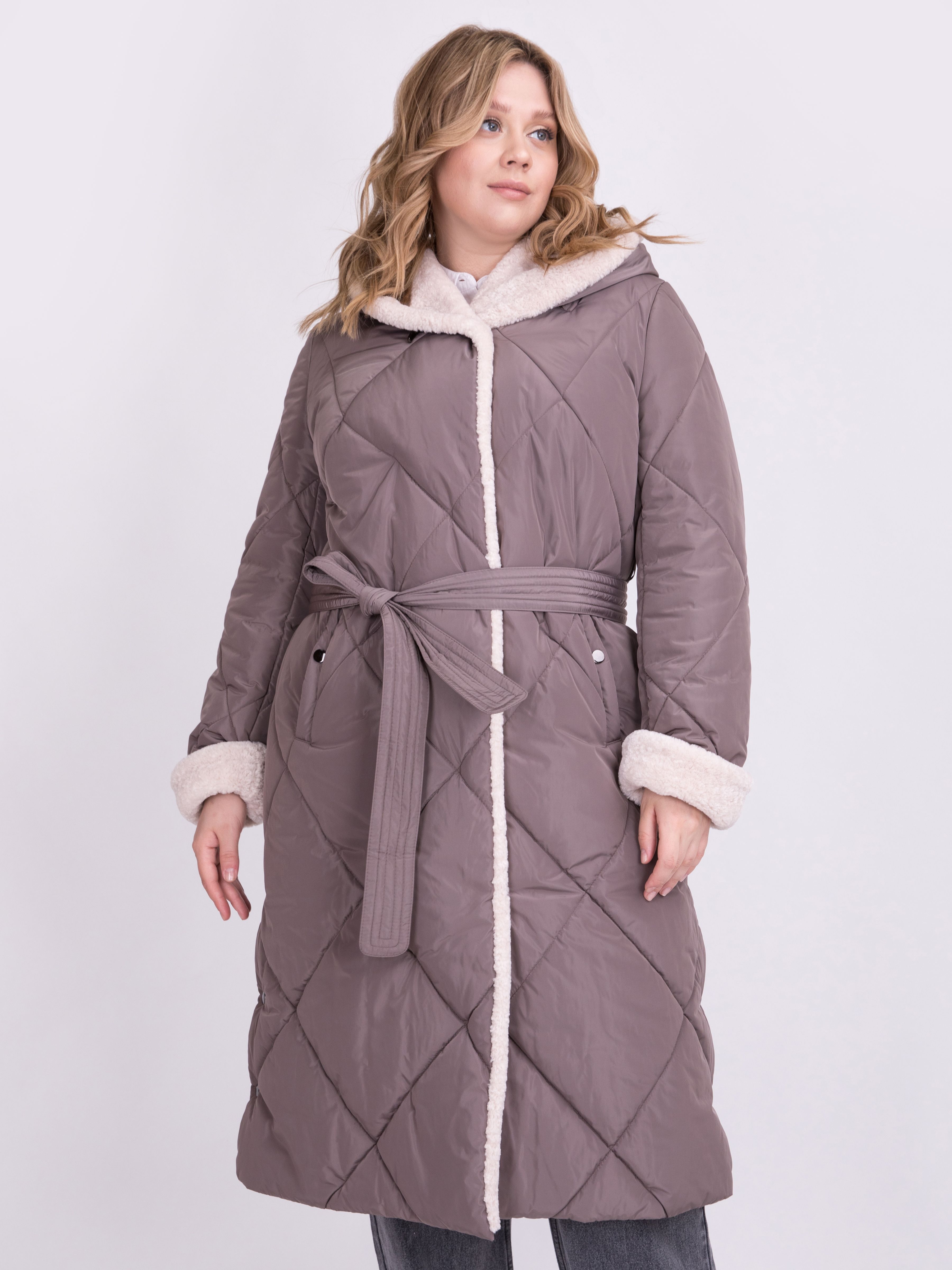Пальто женское ElectraStyle 5У-0209/1-112/3181 коричневое 48 RU