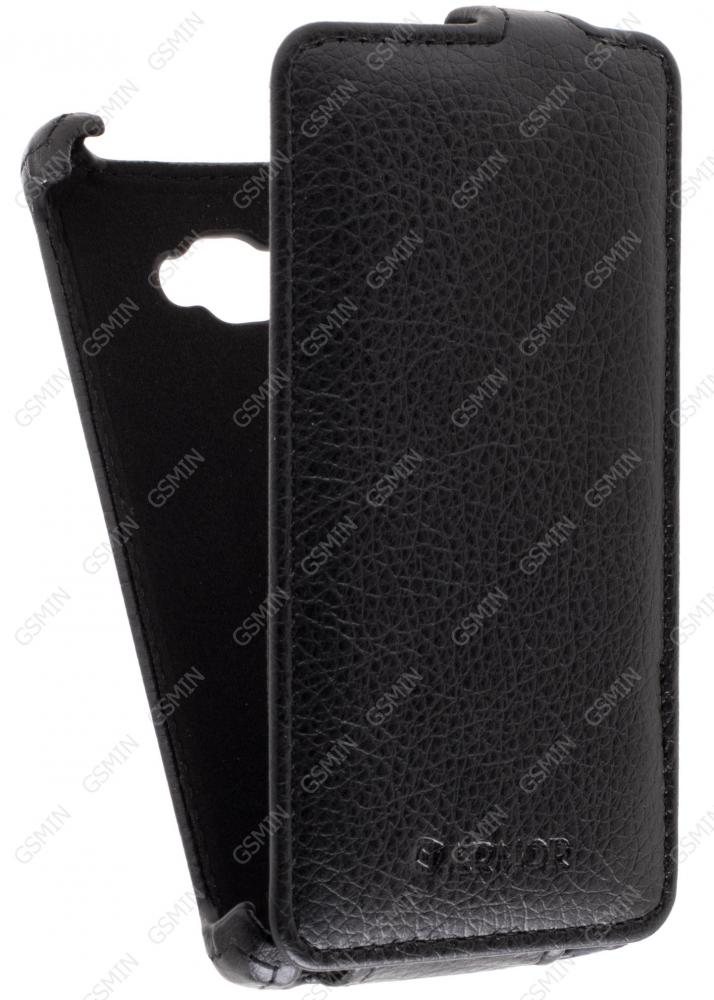 фото Кожаный чехол для fly fs401 stratus 1 armor case (черный) gsmin