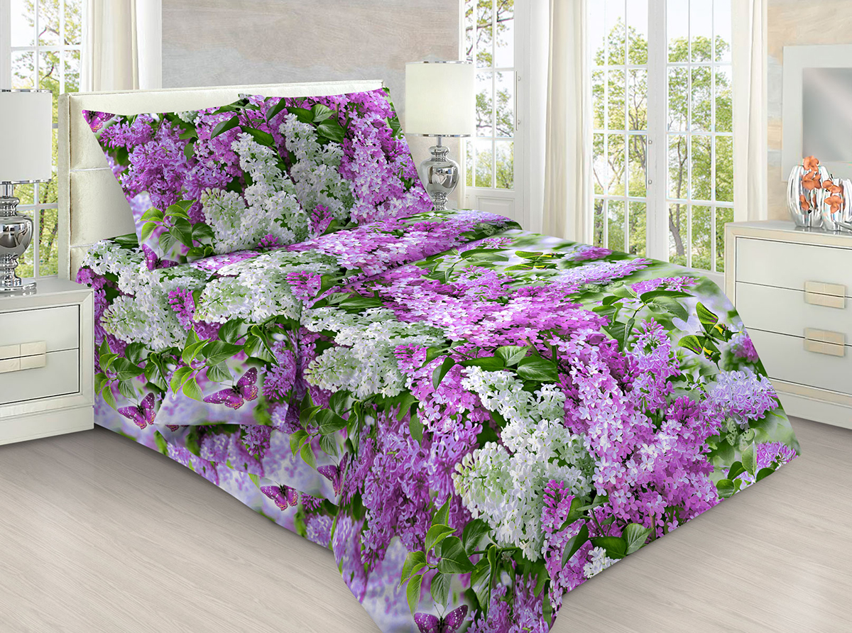 

Простыня Mercury Home «Сирень» 1.5 СП 145x214 Бязь, Сирень