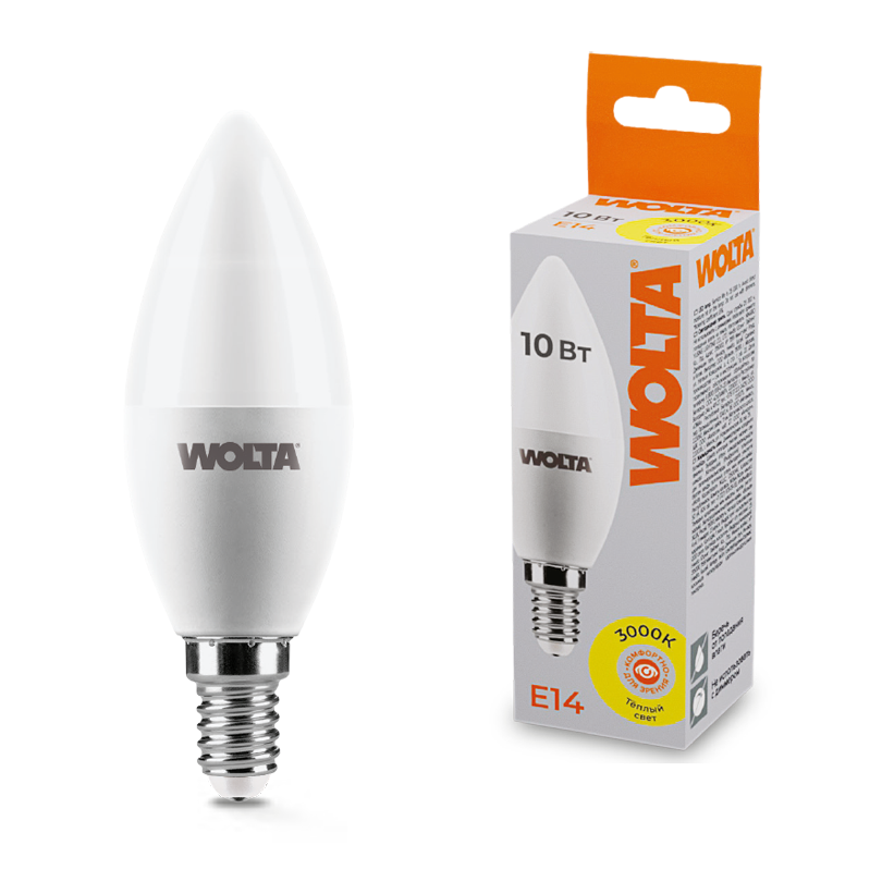 

Светодиодная лампа WOLTA 25YC10E14 10Вт 3000K E14
