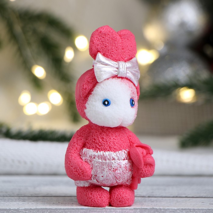 

Фигурное мыло "Зайка с зайцем" розовый с белым, 79гр