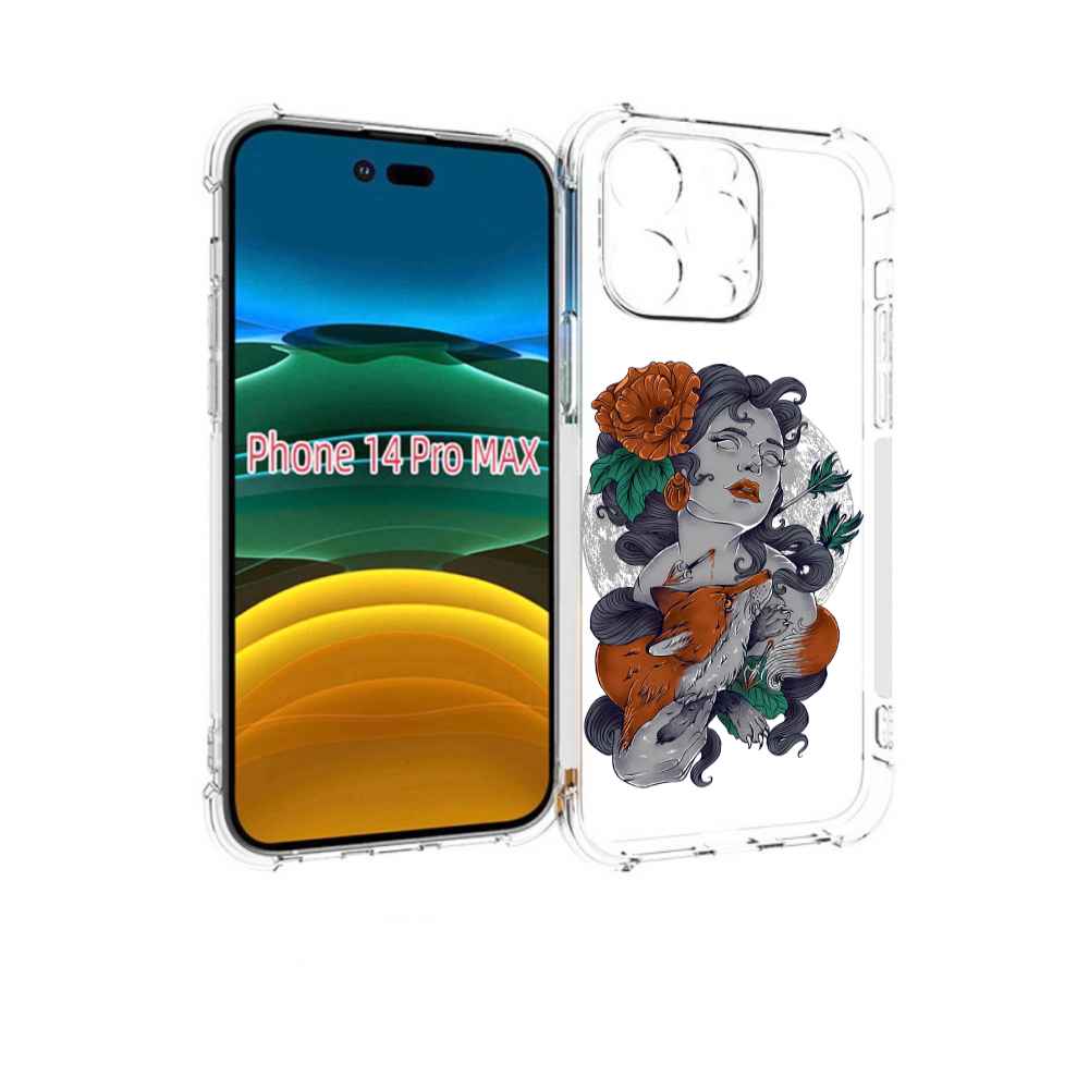 

Чехол MyPads темная девушка с лисой для iPhone 14 Pro Max, Прозрачный, Tocco