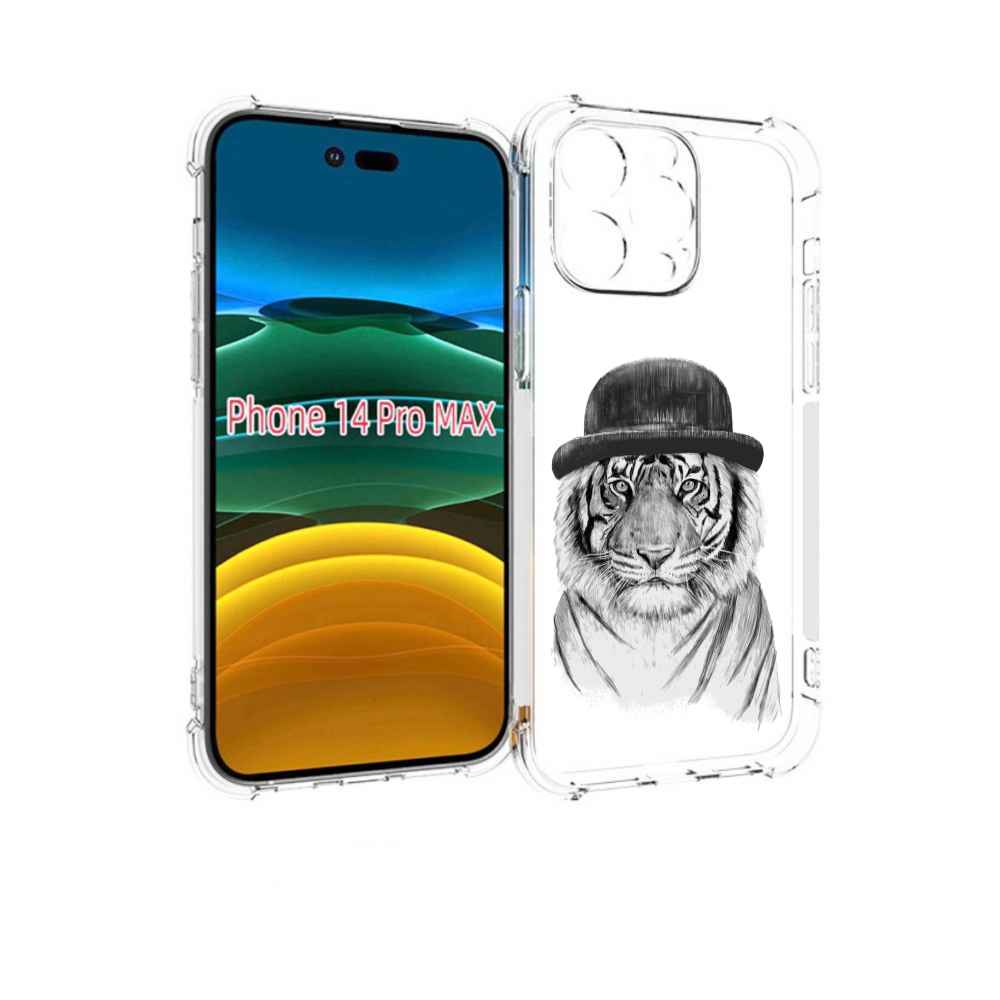 

Чехол MyPads тигр британец для iPhone 14 Pro Max, Прозрачный, Tocco