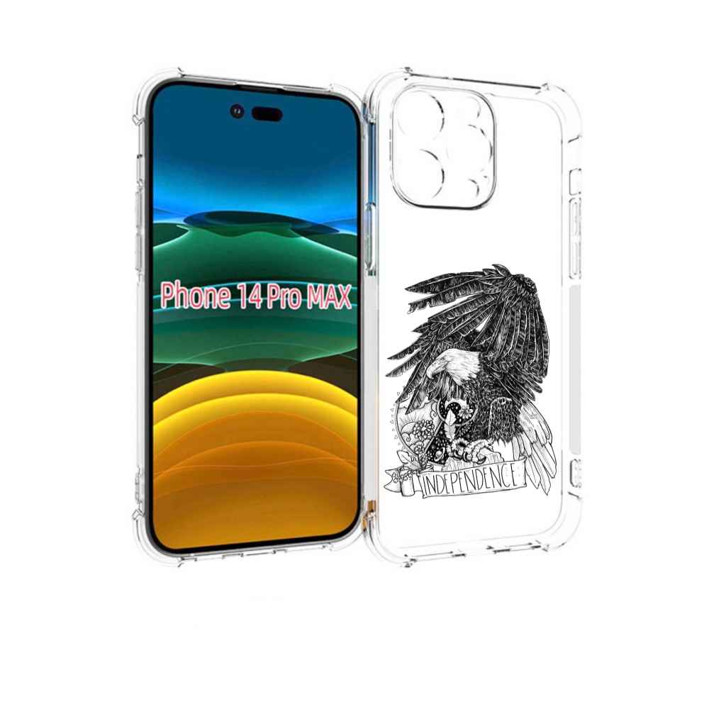 

Чехол MyPads черно белый сокол для iPhone 14 Pro Max, Прозрачный, Tocco