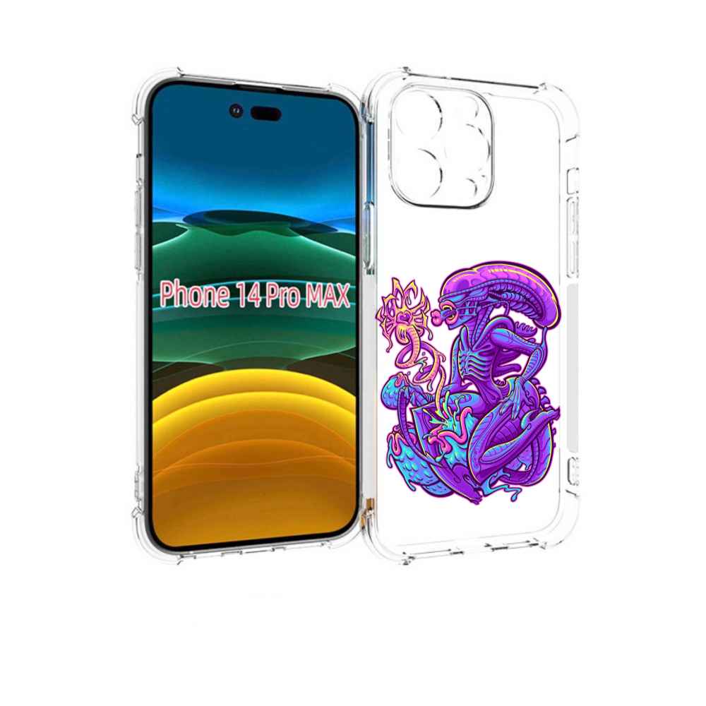 

Чехол MyPads чужой фиолетовый цвет для iPhone 14 Pro Max, Прозрачный, Tocco