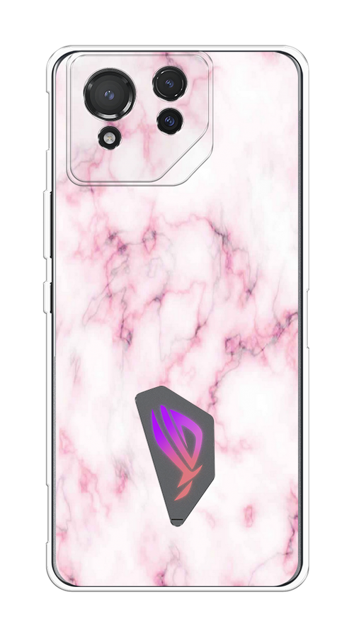 

Чехол на Asus ROG Phone 8 "Мрамор с розовым", Белый;розовый, 45150-1