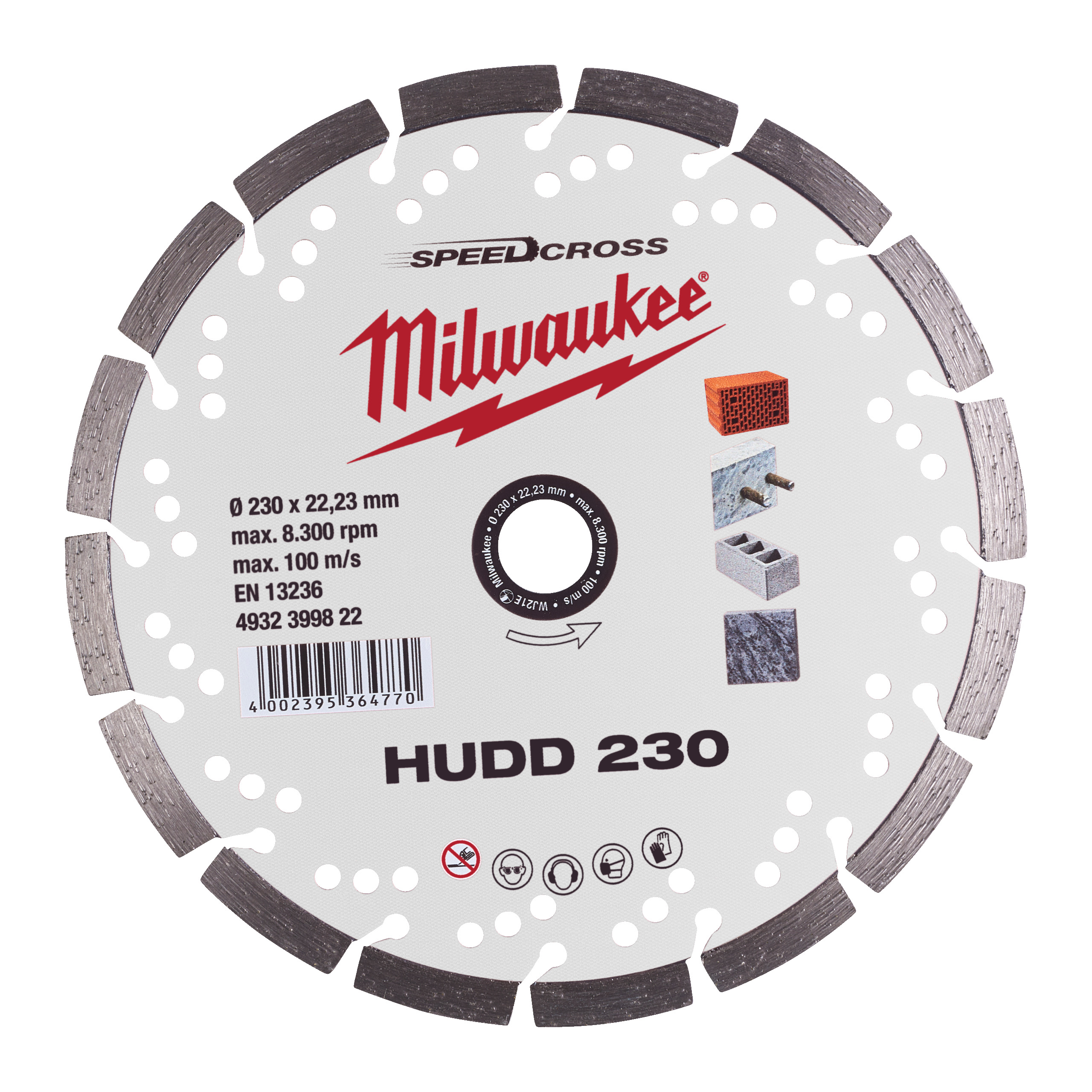 

Алмазный диск HUDD 230 Milwaukee (1 шт), DIAMOND CUTT.WHEEL DiaBl HUDD 230 P1M