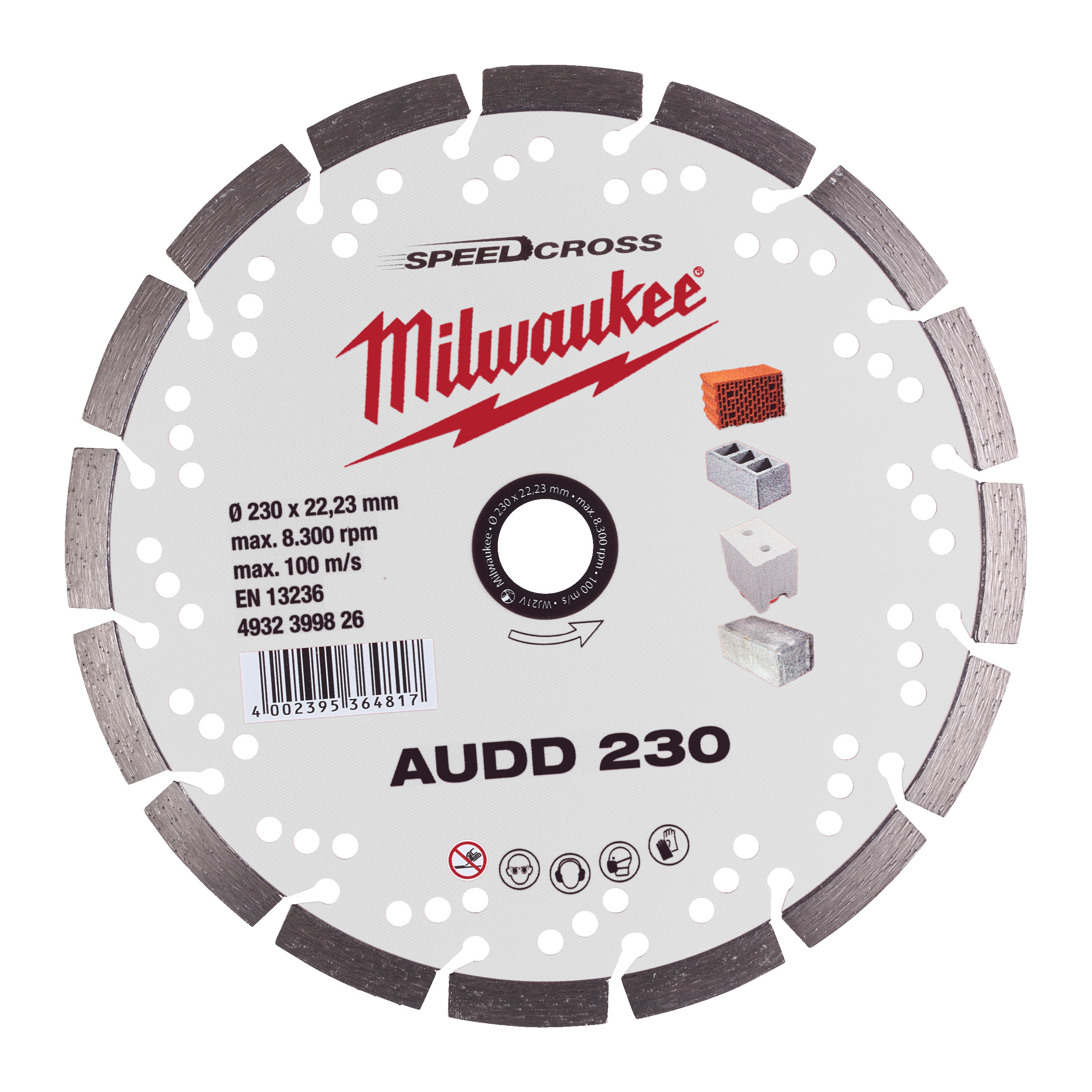 

Алмазный диск AUDD 230 Milwaukee (1 шт), DIAMOND CUTT.WHEEL DiaBl AUDD 230 P1M