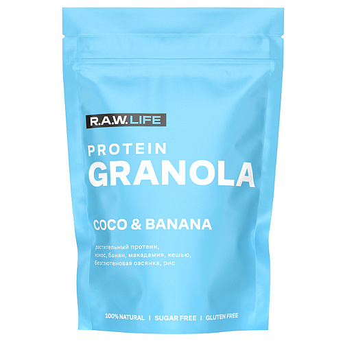 

Гранола протеиновая Raw Life PROTEIN GRANOLA COCO & BANANA, 220 г
