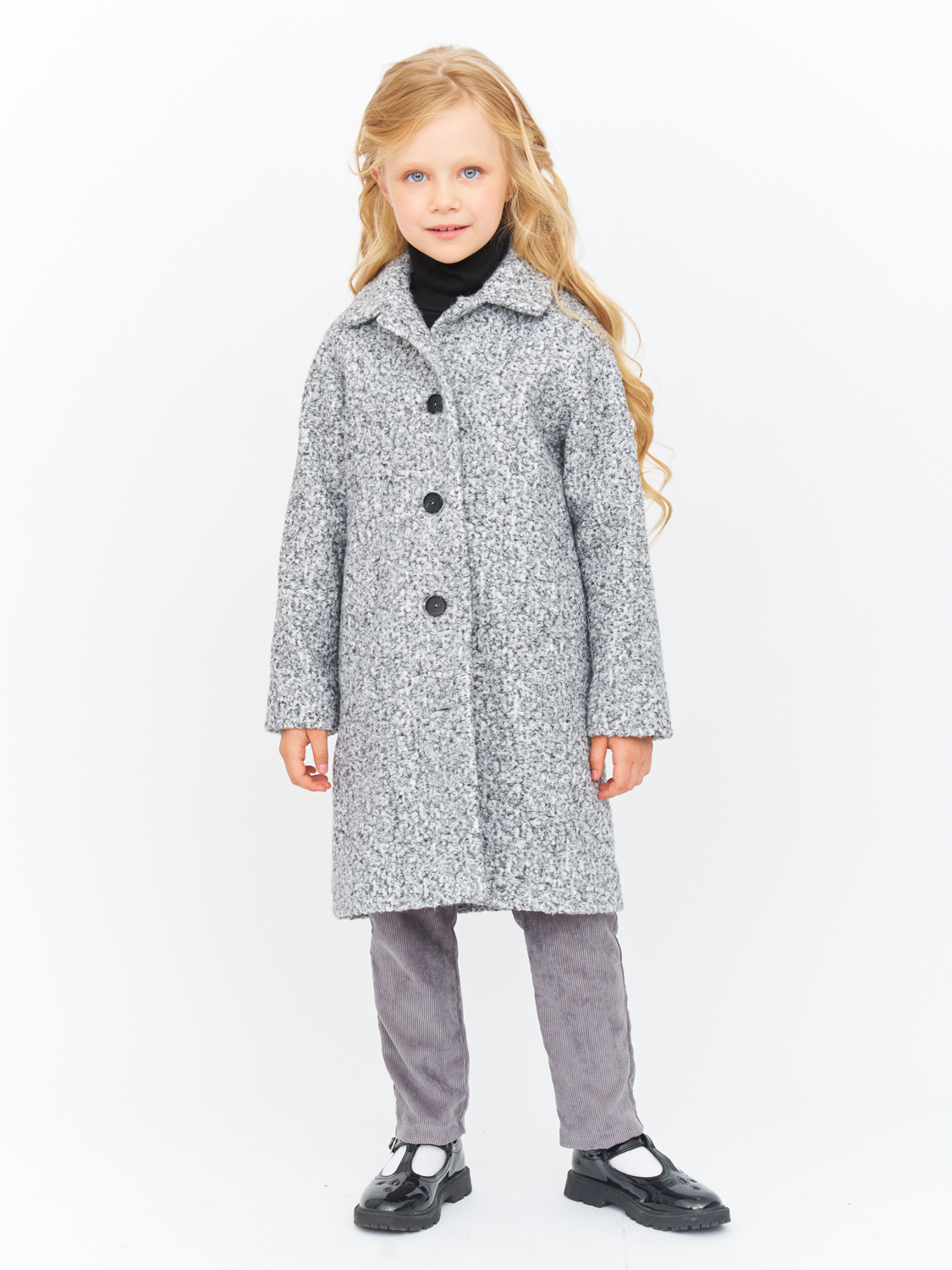 Пальто детское Prime Baby PPL00223, серый, 134 платье детское prime baby ppp01804 бордовый 110