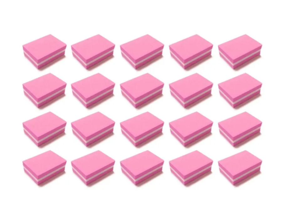 Мини-бафы для маникюра и педикюра 20 шт розовые 3.5x2.5x1.5 см 100/180