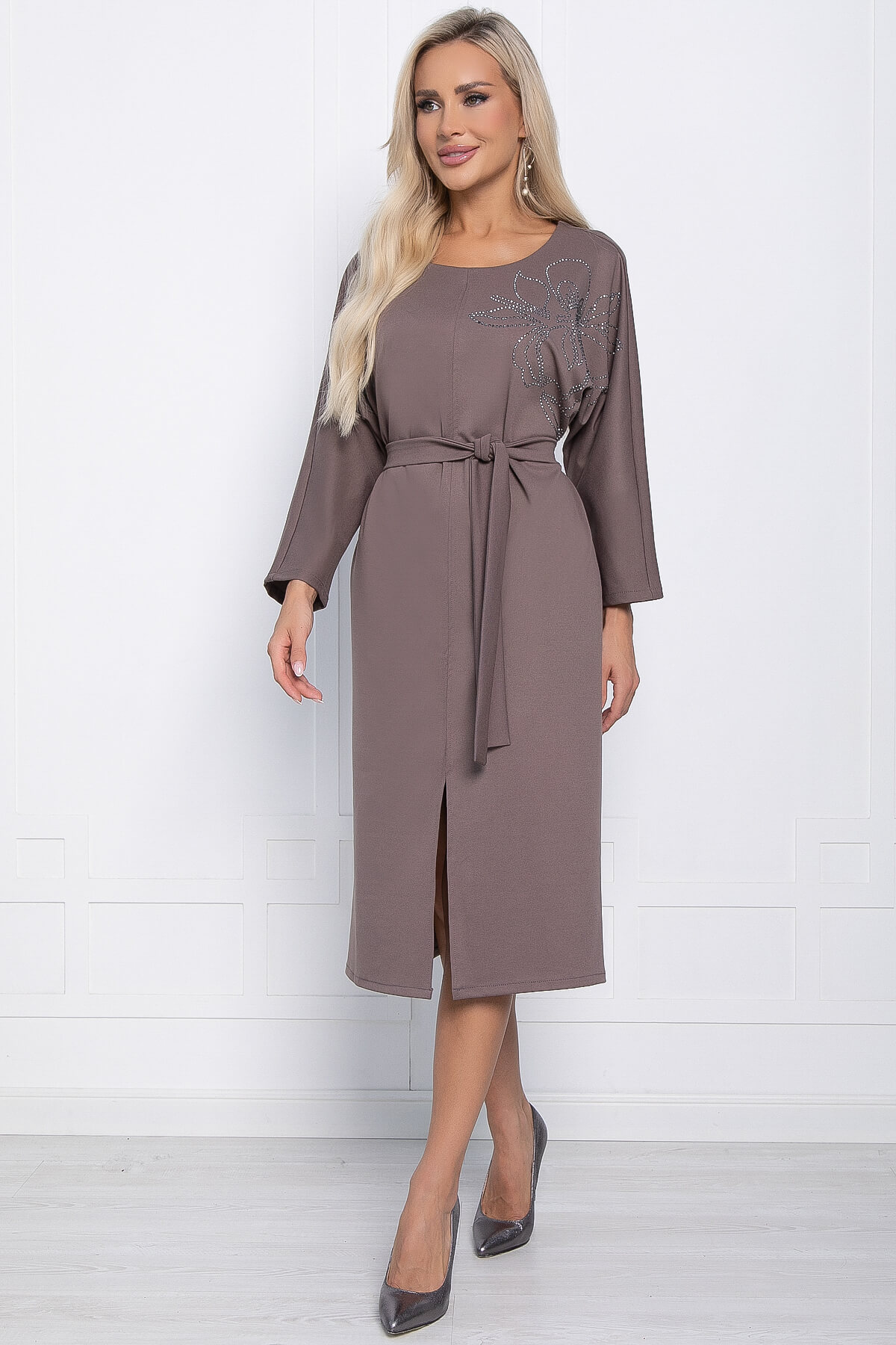 

Платье женское LT Collection Флора коричневое 48 RU, Коричневый, Флора