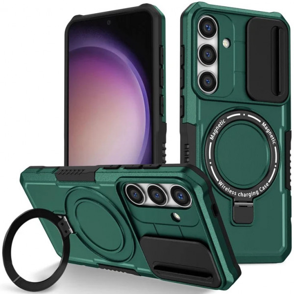 

Чехол RosCase CamShield MagSafe для Samsung Galaxy S24 со шторкой, Зеленый