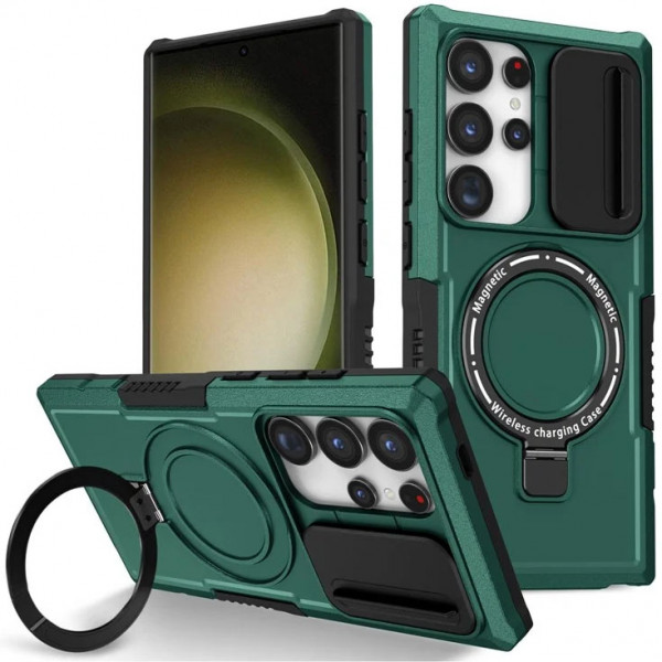 

Чехол RosCase CamShield MagSafe для Samsung Galaxy S24 Ultra, Зеленый