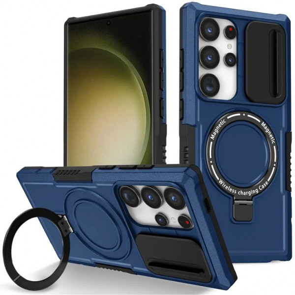 

Чехол RosCase CamShield MagSafe для Samsung Galaxy S24 Ultra, Синий