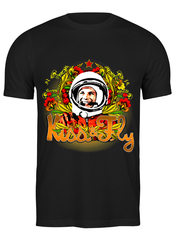 

Футболка мужская Printio Юрий гагарин черная 2XL, Черный, Юрий гагарин