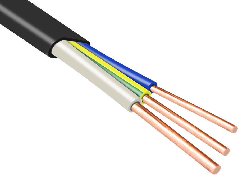 Кабель силовой ЭЛПРОКАБЕЛЬ ВВГП-НГ,  3х1.5мм2,  50м,  ГОСТ,  медь,  черный