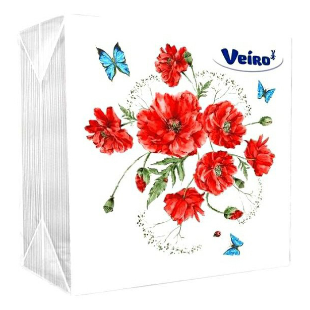 

Бумажные салфетки Veiro Desna Design Праздничные однослойные 25 х 25 см 40 шт, Белый