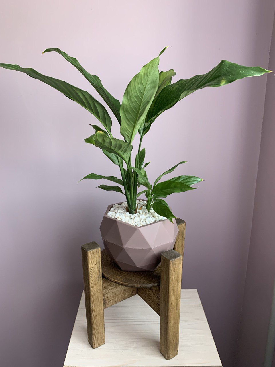 Подставка для цветов, Диагональ, темная с кругом, 25х25