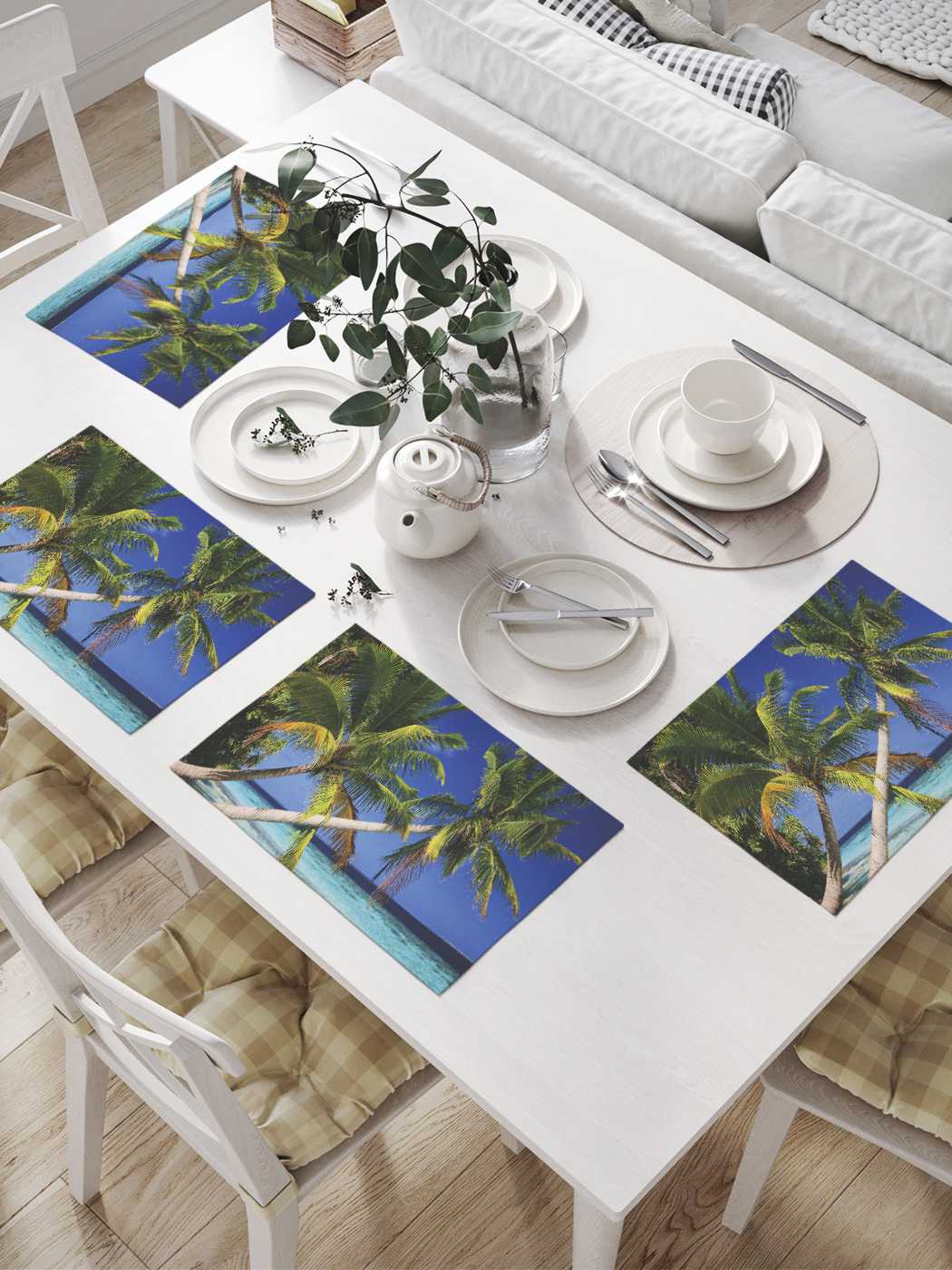 

Комплект салфеток JoyArty "Остров любви" для сервировки стола 32х46 см, 4 шт., Зеленый