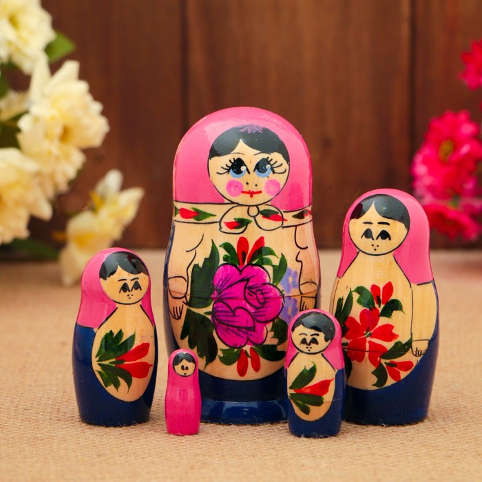 

Матрёшка «Семёновская», МИКС, 5 кукольная, 10 см, ручная работа