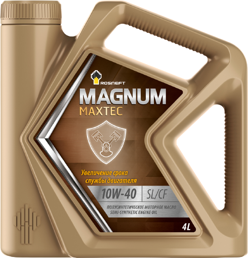 Моторное масло ROSNEFT Magnum Maxtec 10W40, SL/CF, 4л, полусинтетика