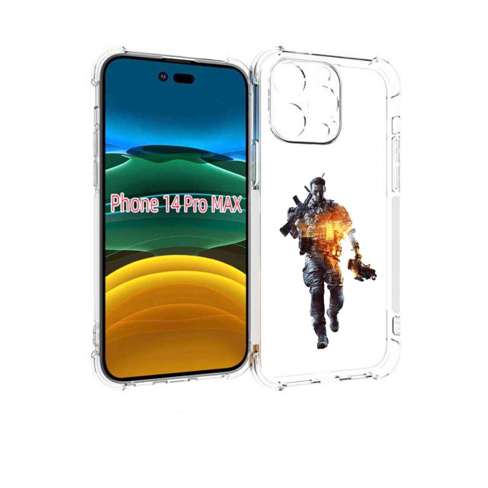 

Чехол MyPads Battlefield-4 мужской для iPhone 14 Pro Max, Прозрачный, Tocco