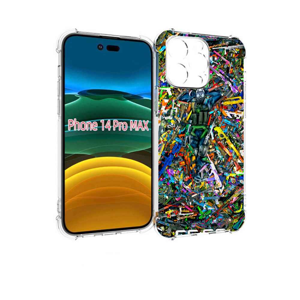 

Чехол MyPads CS GO guns skins мужской для iPhone 14 Pro Max, Прозрачный, Tocco