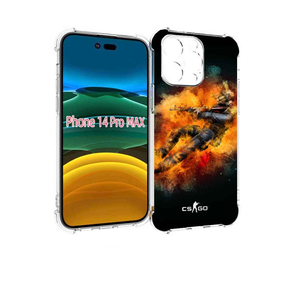 

Чехол MyPads CS-go-Контр-террорист мужской для iPhone 14 Pro Max, Прозрачный, Tocco