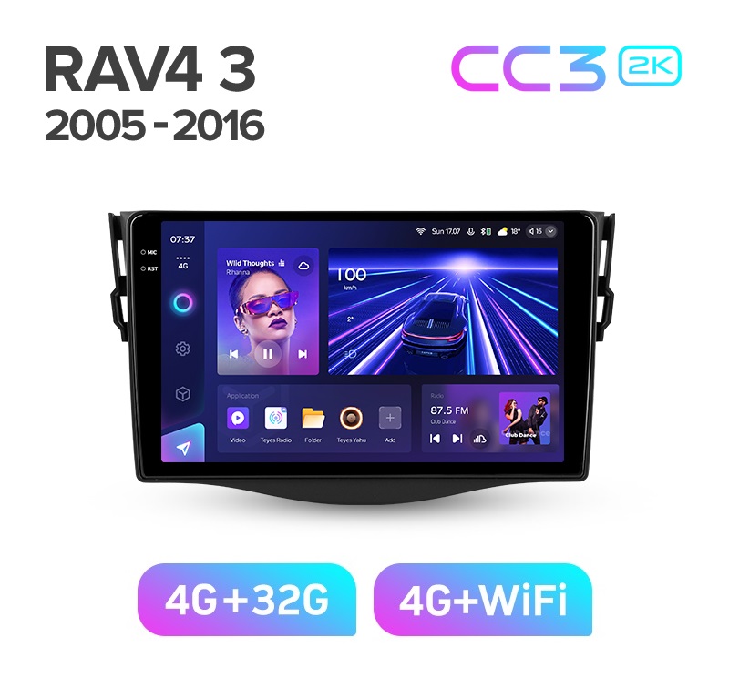 Магнитола TEYES TOYOTA RAV 4 2005-2013 г CC3 2K 432ГБ 3289000₽