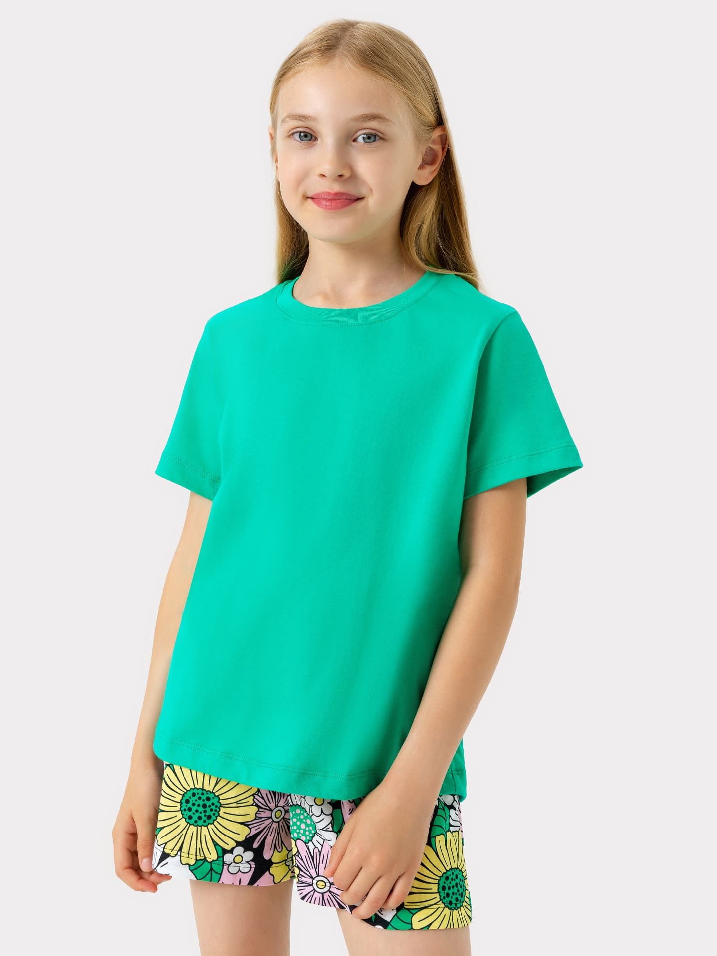 

Футболка для девочек MARK FORMELLE 117835 22/22207ц-0 бирюза 104, Зеленый, ФУТБОЛКА ДЛЯ ДЕВОЧЕК (верхняя) 117835