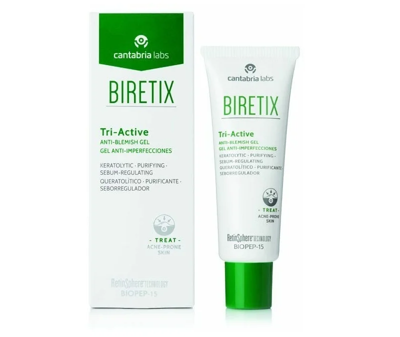 фото Гель три-актив для кожи biretix - tri-active anti-blemish gel с акне, 50 мл cantabria labs