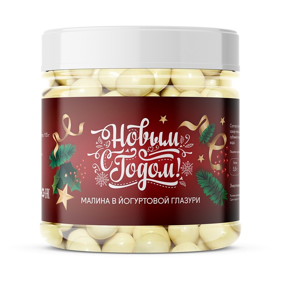 

Малина в йогуртовой глазури Snack Snack "С Новым Годом!", 115 г