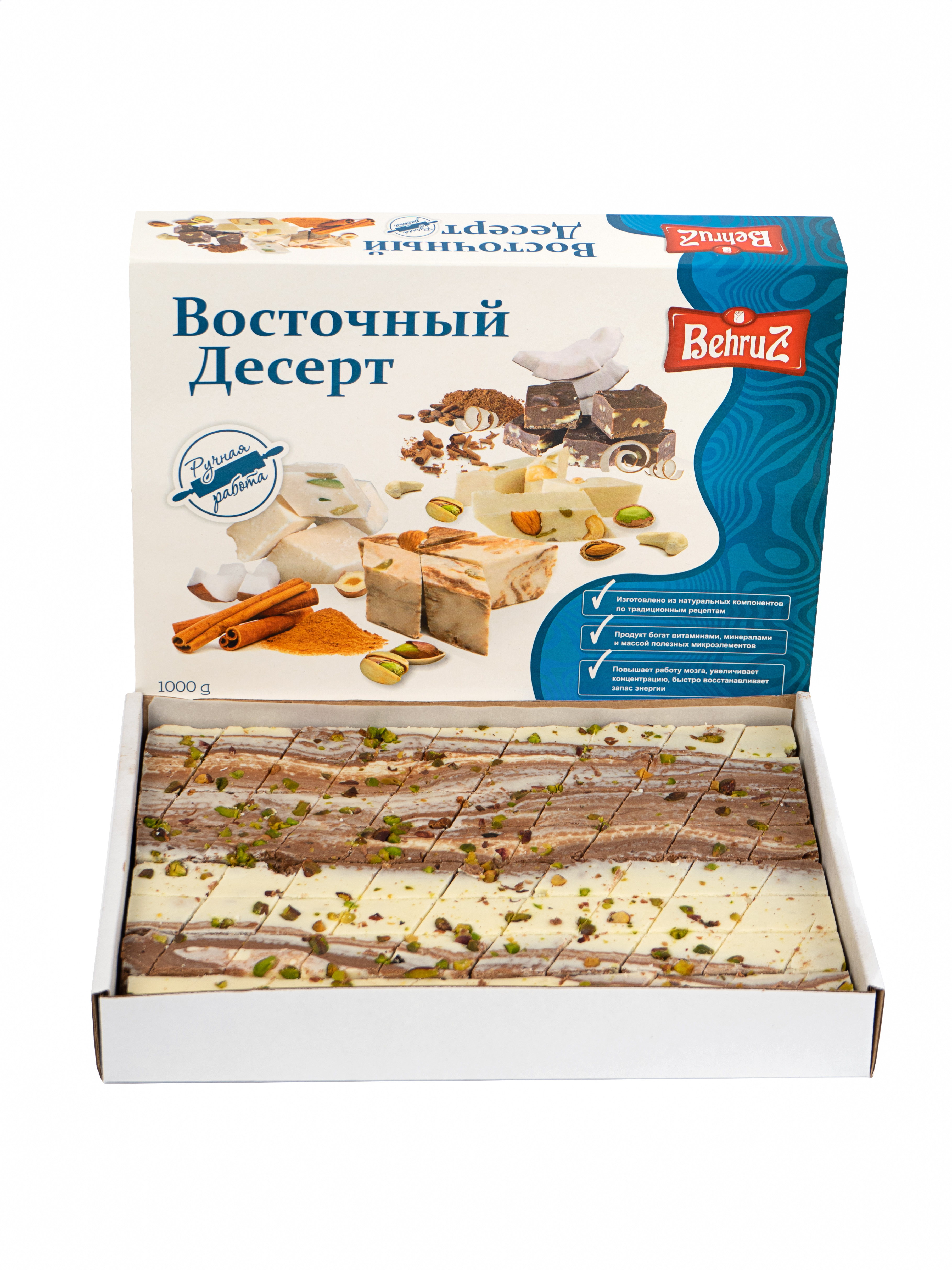 

Халва Behruz Мраморная молочно-шоколадная с орехами 500 г, Халва, 500 г