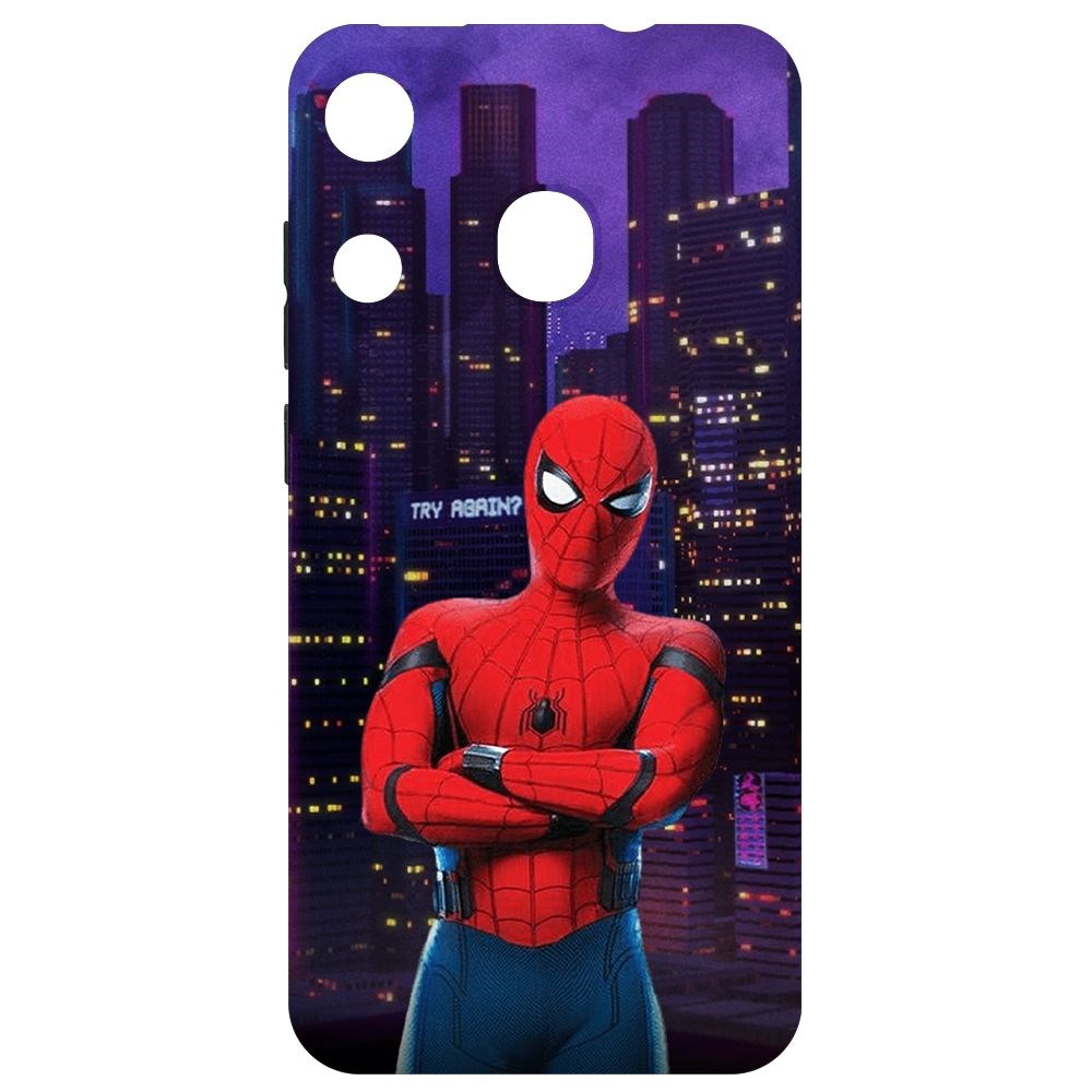 

Чехол-накладка Krutoff Soft Case Человек-Паук. На крыше для ITEL A27 черный