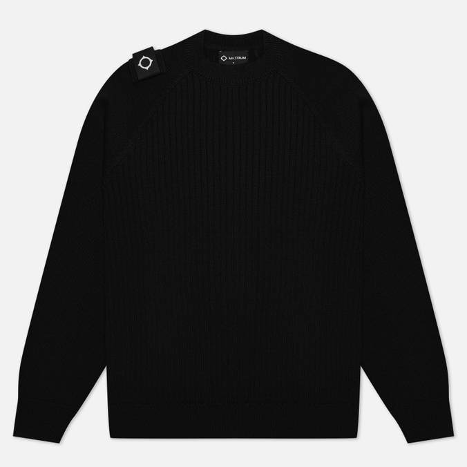 Мужской свитер MA.Strum Rib Panel Crew Neck чёрный, Размер S