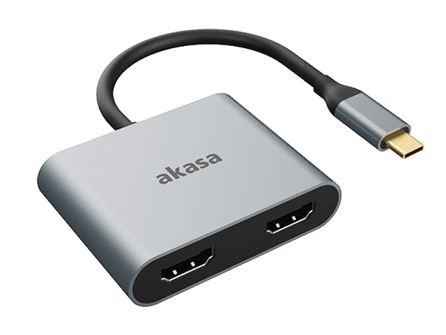 фото Сплиттер akasa usb type-c - 2xhdmi ak-cbca26-18bk