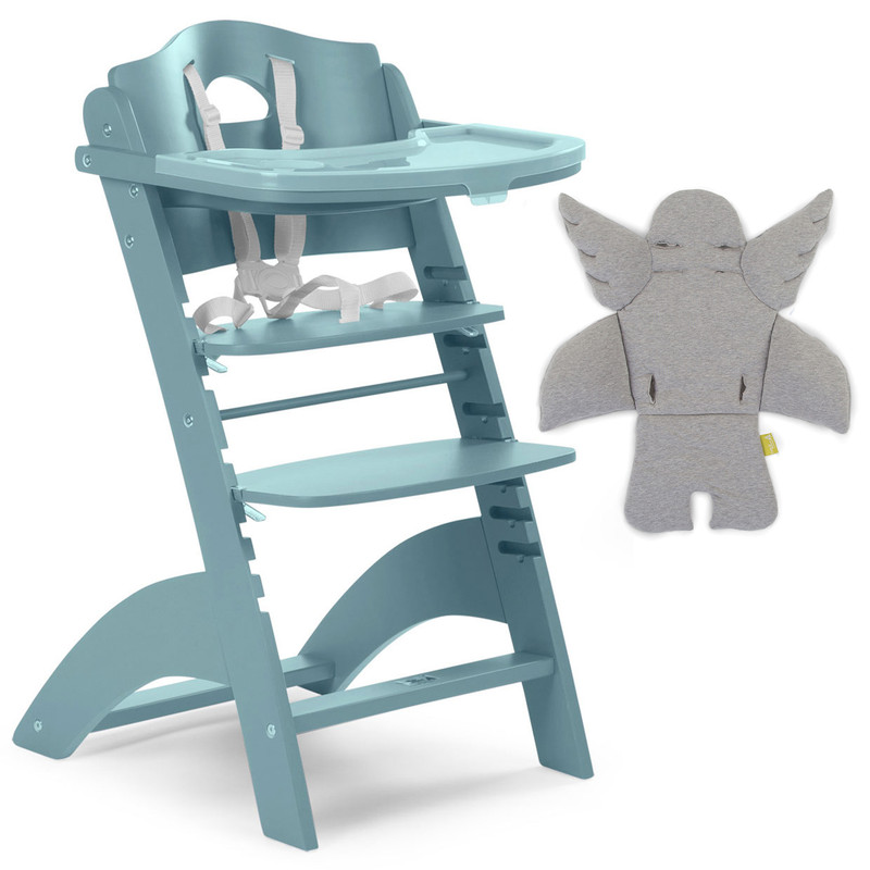 фото Стульчик для кормления растущий childhome lambda 2 jade green с подушкой angel grey