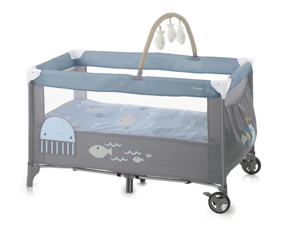 фото Кровать-манеж jane duo level toys, lazuli blue 120*60 см 6838 u53