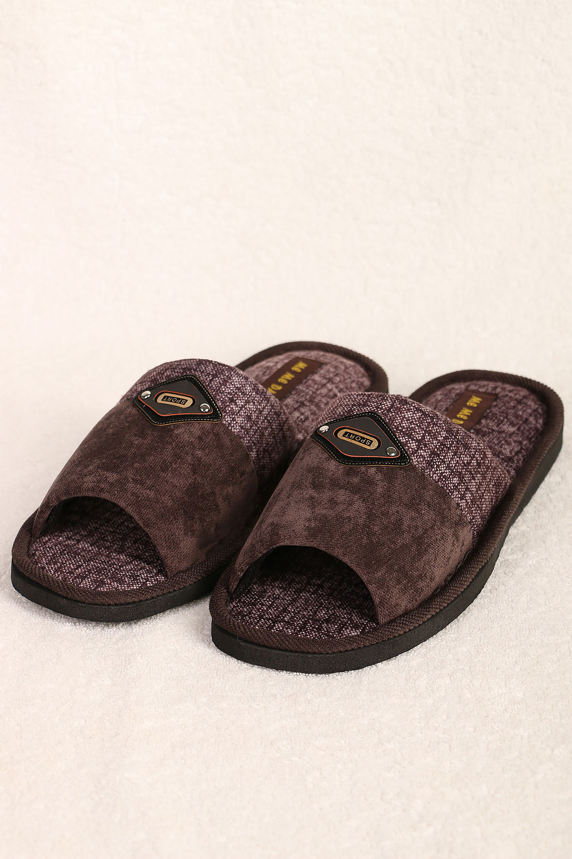 

Тапочки мужские AlmondShop ТР-27 М-26.С3 коричневые 43 RU, Коричневый, ТР-27 М-26.С3